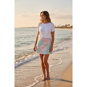 Womens Lilly Pulitzer Tate Salisbury Lace Resort White Mini Skirt Size 8